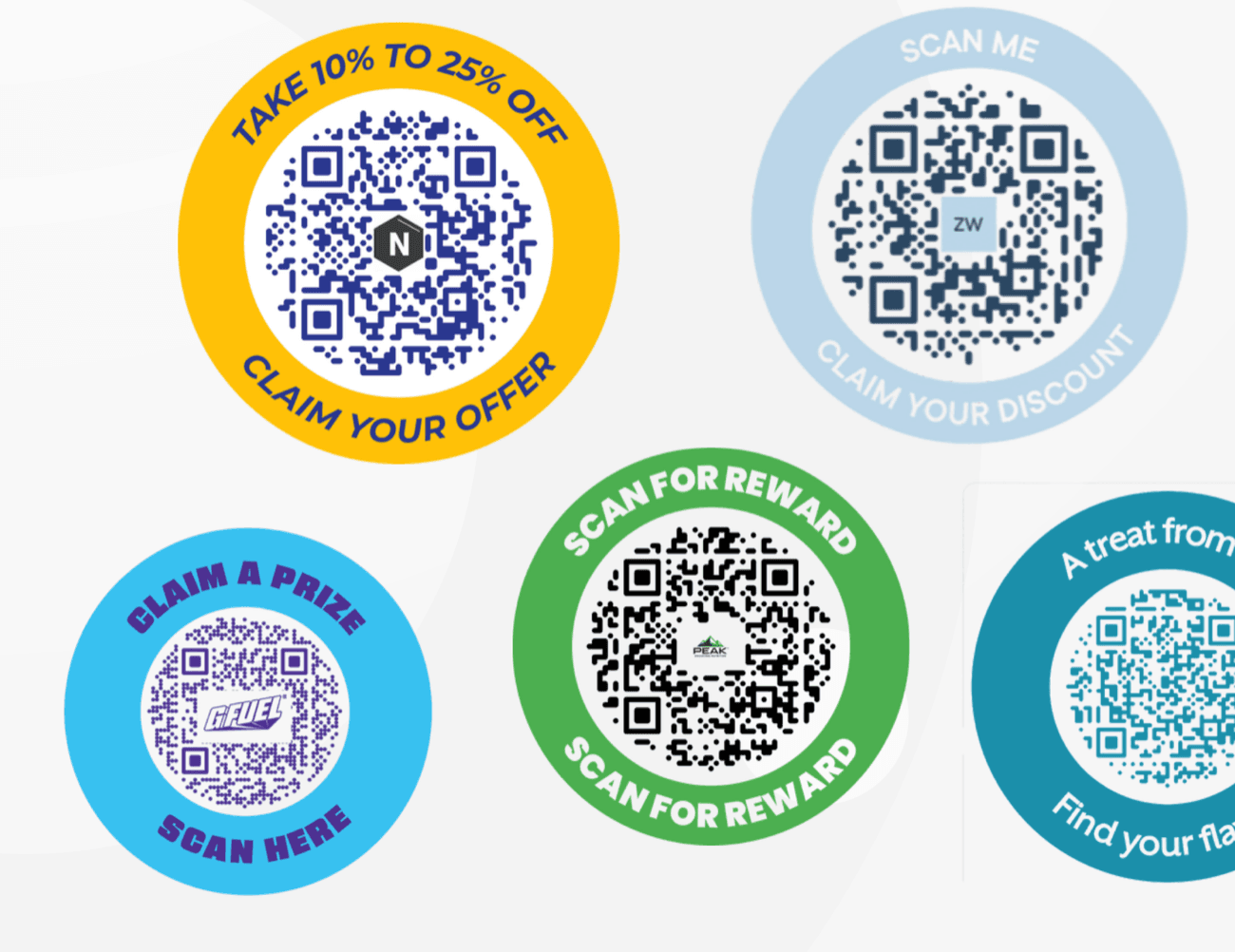 Real Swapt QR stickers from live brands